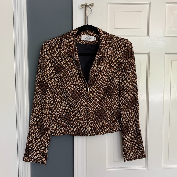 Brown animal print blazer - Picture 1 of 1